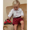 Cord Short and Shirt Set, Burgundy - Mixed Apparel Set - 3