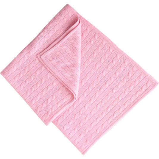 Cashmere Cable Blanket, Pink