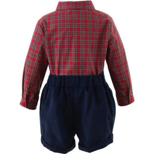 Tartan Shirt and Shorts Set, Red