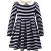 Breton Striped Jersey Dress, Navy - Dresses - 2