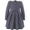 Breton Striped Jersey Dress, Navy - Dresses - 1 - thumbnail