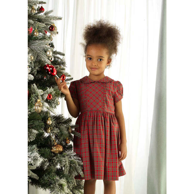 Tartan Frill Dress, Red - Dresses - 3