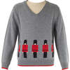 Soldier V-Neck Sweater, Grey - Sweaters - 1 - thumbnail