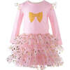 Bow Print Tutu Dress, Pink - Dresses - 1 - thumbnail