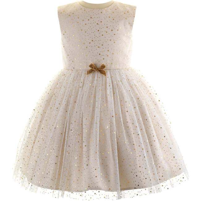 Sparkle Star Tulle Dress, Gold