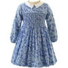 Blossom Smocked Dress, Blue - Dresses - 1 - thumbnail