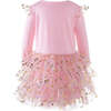 Bow Print Tutu Dress, Pink - Dresses - 2