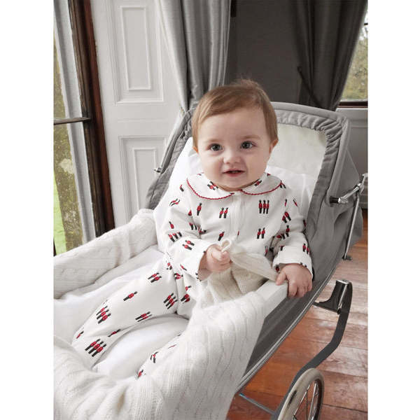 Soldier Print Babygro, White - Onesies - 3