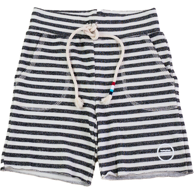 Charcoal Stripe Boy Short, Natural - Shorts - 1