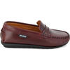 Pull up Leather Penny Moccasins, Burgundy - Loafers - 1 - thumbnail