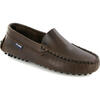 Pull Up Leather Plain Drivers, Dark Brown - Loafers - 2