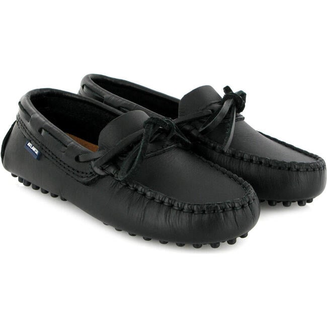 Smooth Leather Laces Drivers, Black - Loafers - 3