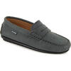 Nubuck Leather Penny Moccasins, Grey - Loafers - 2