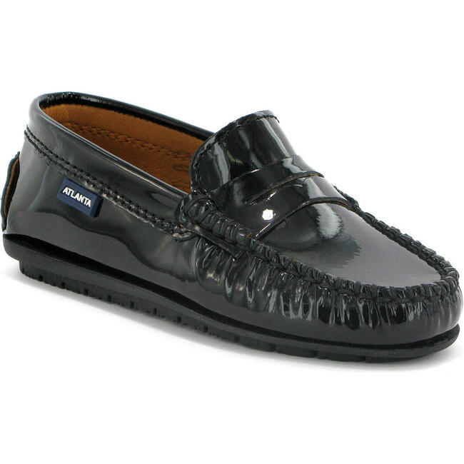 Patent Leather Penny Moccasin, Black