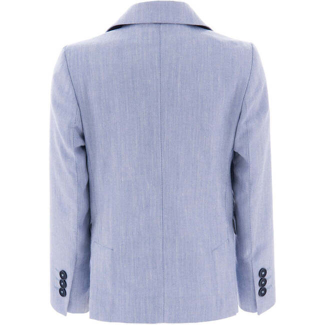 Peak Lapel Blazer, Light Blue - Blazers - 3