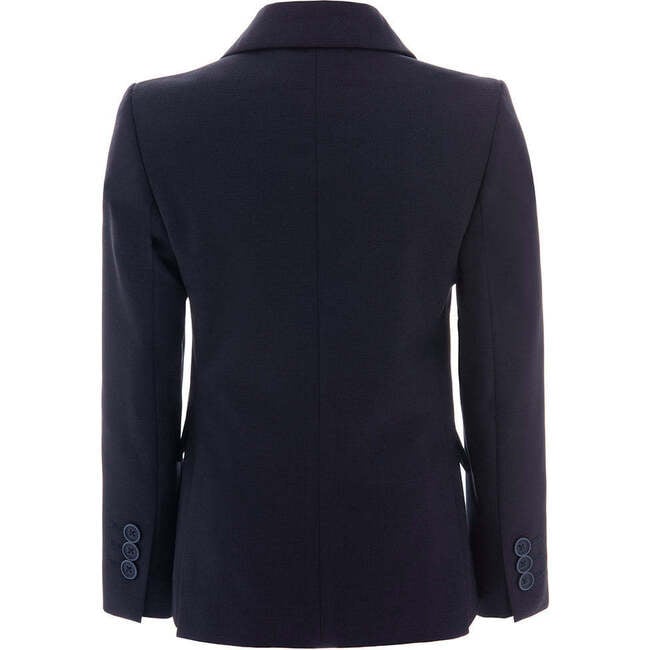 Twill Peak Lapel Blazer, Navy - Blazers - 3