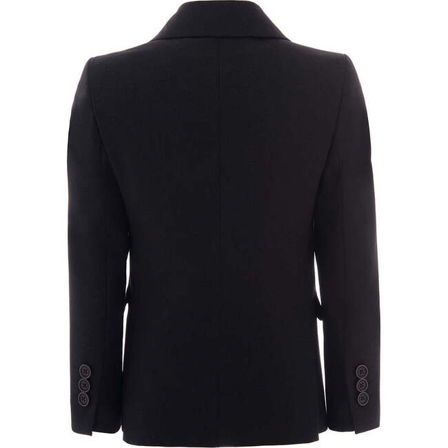 Twill Peak Lapel Blazer, Black - Blazers - 3