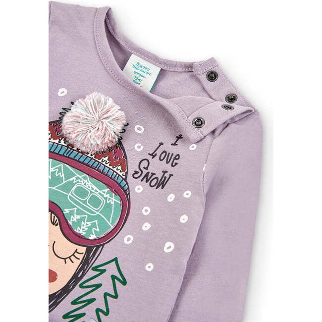 Snow Girl Graphic T-Shirt, Mauve