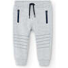 Melange Fleece Sweatpants, Grey - Sweatpants - 1 - thumbnail