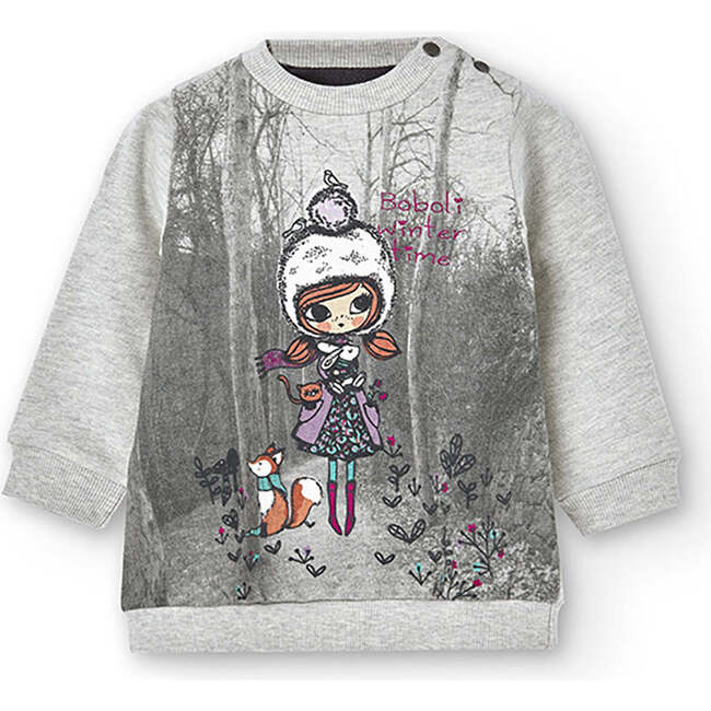 Winter Walk Graphic Outfit, Grey - Mixed Apparel Set - 2