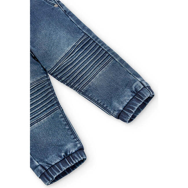 Stretch Knit Pants, Blue - Pants - 3