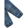 Stretch Knit Pants, Blue - Pants - 3 - thumbnail