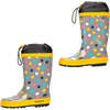 Polka Dot Rainboots, Grey - Rain Boots - 1 - thumbnail