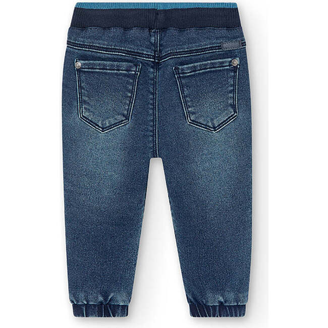 Stretch Knit Pants, Blue - Pants - 4