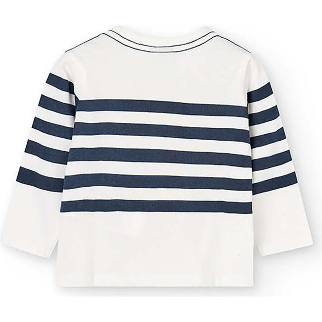 Striped Sailor Graphic T-Shirt, Off White - T-Shirts - 4