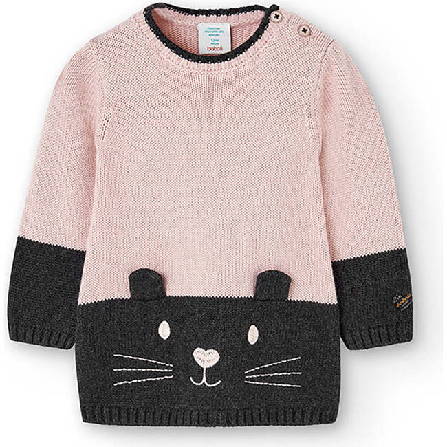 Kitten Knitted Sweater Dress, Pink