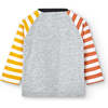 Striped Snowboarding Graphic T-Shirt, Grey - Tees - 4