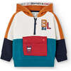 Half Zip Logo Hoodie, Multicolored - Sweatshirts - 1 - thumbnail