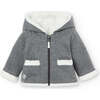 Fluffy Knit Jacket, Grey - Jackets - 1 - thumbnail