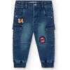 Denim Patch Jeans, Blue - Jeans - 1 - thumbnail