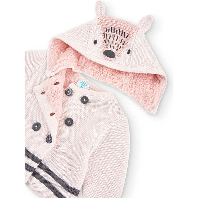 Fluffy Knit Jacket, Pink - Jackets - 3