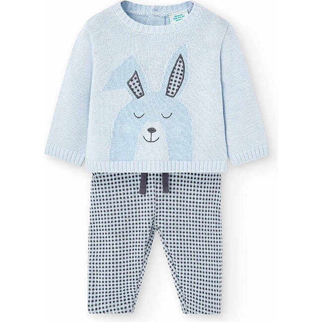 Bunny Graphic Outfit, Light Blue - Mixed Apparel Set - 1