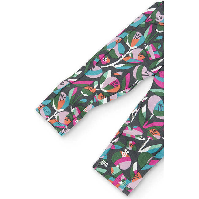 Floral Fleece Pants, Green - Pants - 3