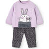 Bunny Graphic Outfit, Mauve - Mixed Apparel Set - 1 - thumbnail