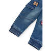 Denim Patch Jeans, Blue - Jeans - 2 - thumbnail