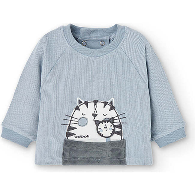 Cat Graphic Outfit, Blue - Mixed Apparel Set - 3