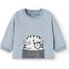 Cat Graphic Outfit, Blue - Mixed Apparel Set - 3