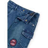 Denim Patch Jeans, Blue - Jeans - 3 - thumbnail