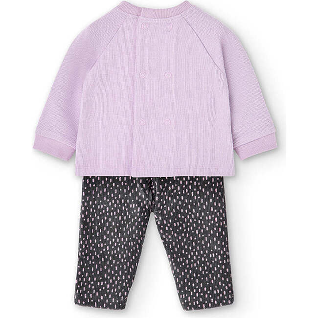 Bunny Graphic Outfit, Mauve - Mixed Apparel Set - 4