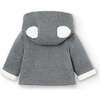 Fluffy Knit Jacket, Grey - Jackets - 4