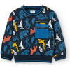 Animal Graphic Fleece Sweatshirt, Navy - Sweatshirts - 4