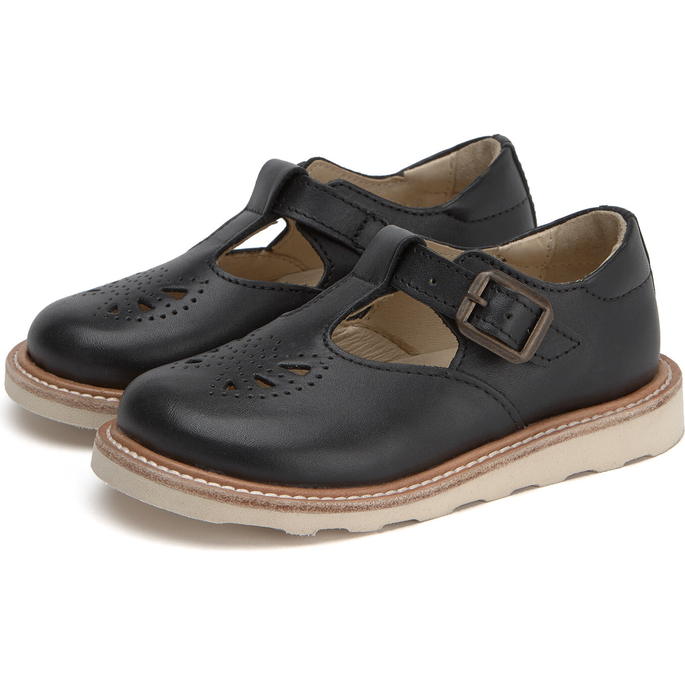 Rosie Leather, Black - T-Straps - 1