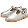 Penny Vegan Synthetic Leather, Silver - T-Straps - 1 - thumbnail