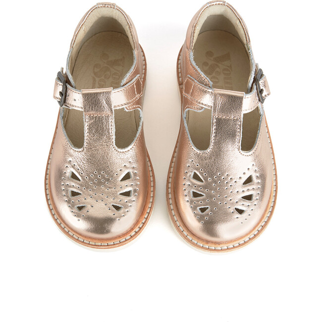 Rosie Leather, Rose Gold - T-Straps - 3