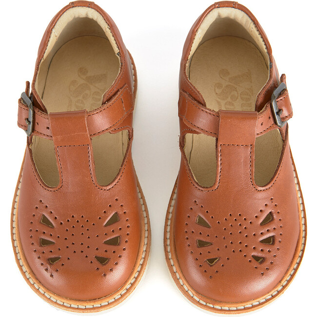 Rosie Leather, Chestnut Brown - T-Straps - 3