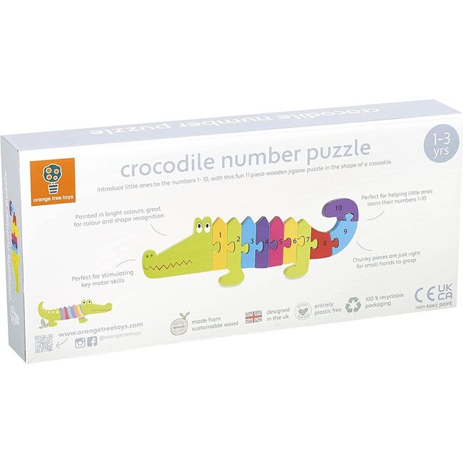 Orange Tree Toys Crocodile Number Puzzle - Push & Pull - 5